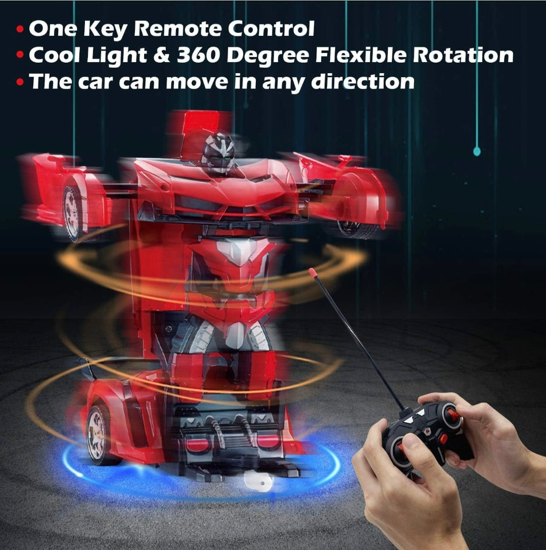 Transform Remote Control Car 2-in-1 Convertible Robot Car – One Click Deformation RC Car for Kids Boy with Rechargeable Battery Christmas Birthday Gift
