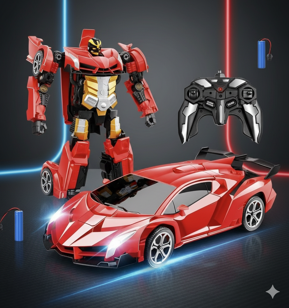 Transform Remote Control Car 2-in-1 Convertible Robot Car – One Click Deformation RC Car for Kids Boy with Rechargeable Battery Christmas Birthday Gift