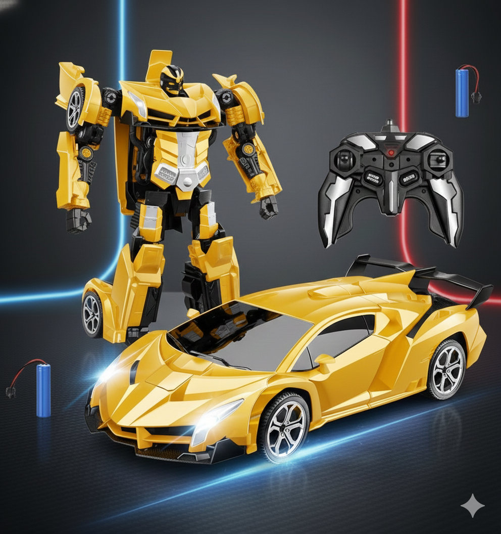 Transform Remote Control Car 2-in-1 Convertible Robot Car – One Click Deformation RC Car for Kids Boy with Rechargeable Battery Christmas Birthday Gift