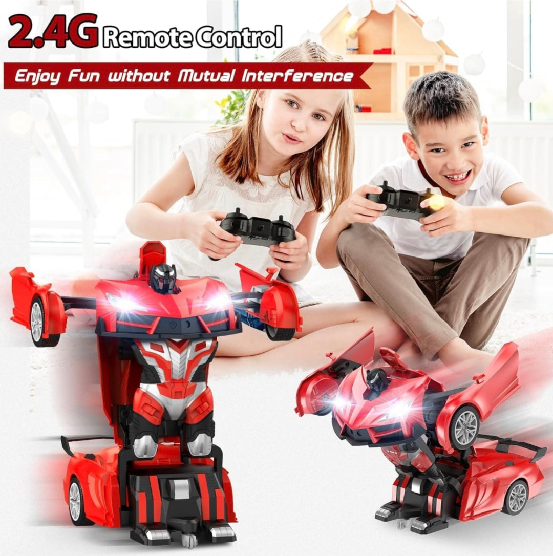 Transform Remote Control Car 2-in-1 Convertible Robot Car – One Click Deformation RC Car for Kids Boy with Rechargeable Battery Christmas Birthday Gift
