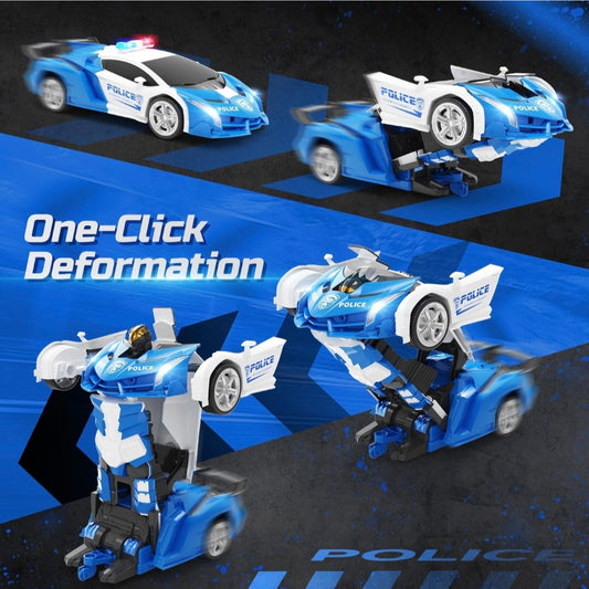 Transform Remote Control Car 2-in-1 Convertible Robot Car – One Click Deformation RC Car for Kids Boy with Rechargeable Battery Christmas Birthday Gift
